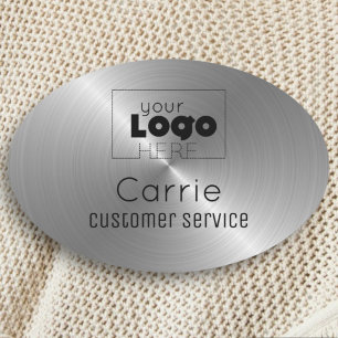 Etiqueta Para Nombres Personalizado Logotipo cepillado personal de plata