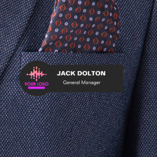 Etiqueta Para Nombres Personalizado Logotipo Empleado Magnético O Pin De