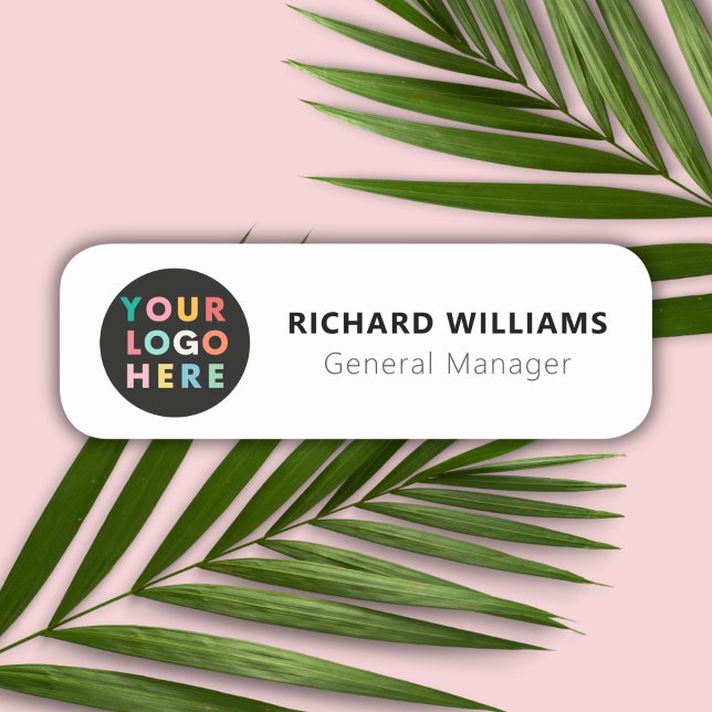 Etiqueta Para Nombres Personalizado Logotipo Empleado Magnético O Pin De (Custom Logo Employee Magnetic Or Safety Pin Name Tag)