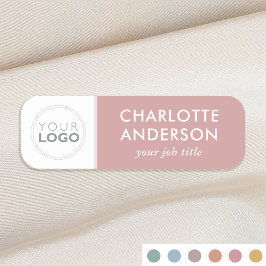 Etiqueta Para Nombres Personalizado Logotipo Empleado Título Empleado Du