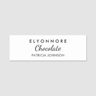 Etiqueta Para Nombres Personalizado Minimalista de Staff en Blanco y Neg