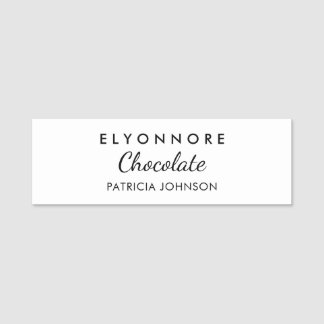 Etiqueta Para Nombres Personalizado Minimalista de Staff en Blanco y Neg