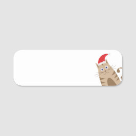 Etiqueta Para Nombres Personalizado santa cat