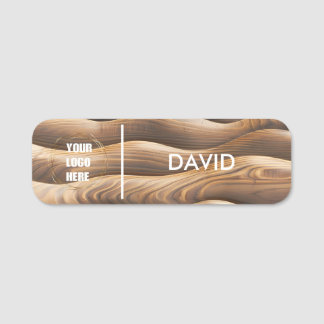 Etiqueta Para Nombres Personalizado Wooden Business Logo Personal básico