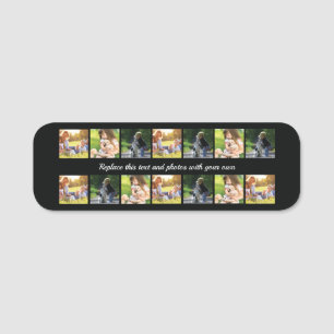 Etiqueta Para Nombres Personalizar el collage de fotografías y la etiqu