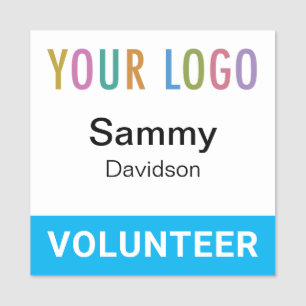Etiqueta Para Nombres Pin con logotipo de distintivo de 2 x 2 voluntario