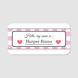 Etiqueta Para Nombres Pink & Red Illustrative Student Name Labels