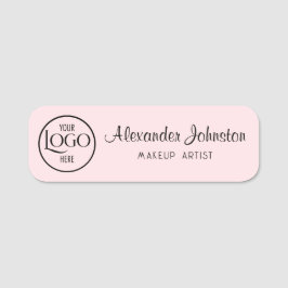 Etiqueta Para Nombres Pink & White Script Makeup Personalize
