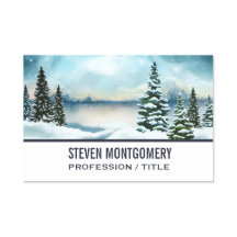 Pintura de color acuático de invierno panorámico