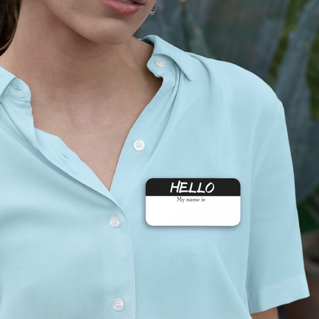Etiqueta Para Nombres Pizarra Seca Hola Personalizable Reutilizable Mode (Subido por el creador)