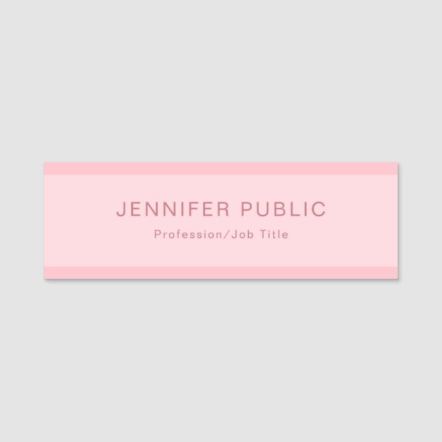 Etiqueta Para Nombres Plantilla creativa elegante moderna simple rosada (Anverso)