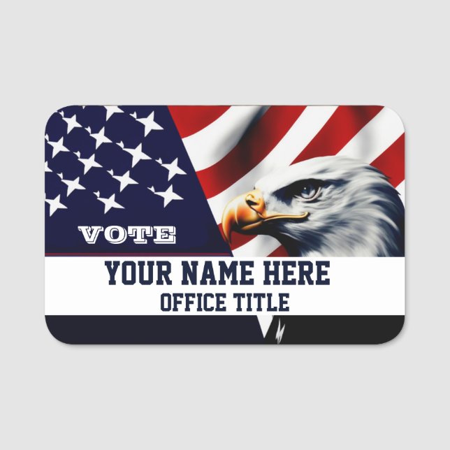 Etiqueta Para Nombres Plantilla de nombre de campaña personalizada (Anverso)