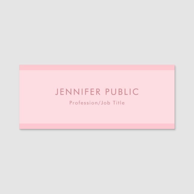 Etiqueta Para Nombres Plantilla elegante simple rosada elegante (Anverso)