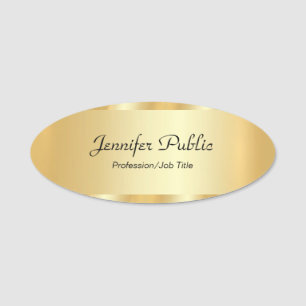Etiqueta Para Nombres Plantilla personalizada Gold Glamour Elegant Scrip