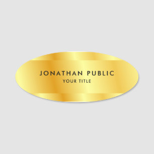Etiqueta Para Nombres Plantilla Personalizado Elegante Faux Gold moderno