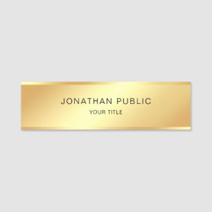 Etiqueta Para Nombres Plantilla Profesional Elegante de Oro Negro Modern