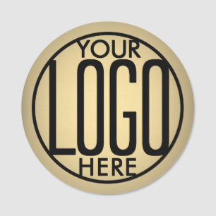 Etiqueta Para Nombres Plástico impreso en color dorado con logotipo de e