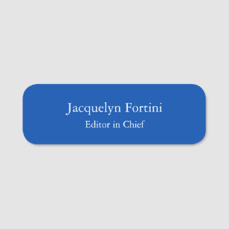 Etiqueta Para Nombres Plata Azul Cobalto Elegante Minimalista moderno