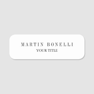 Etiqueta Para Nombres Plata delgada profesional negro y blanco