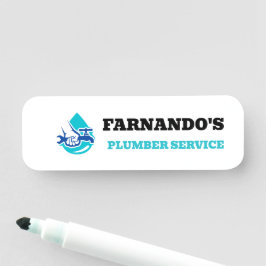 Etiqueta Para Nombres Plumbing Service Water Drop Logo Plumber Business