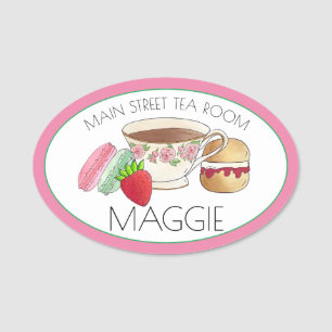 Etiqueta Para Nombres Por la tarde Tea Fiesta Macarons Teacup Teahouse S