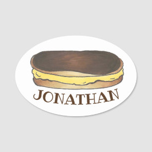 Etiqueta Para Nombres Postre de pastelería francesa Boston Cream Eclair