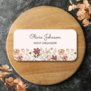 Etiqueta Para Nombres Pradera de flores silvestres vintage personalizada