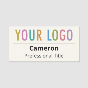 Etiqueta Para Nombres Profesional de Ecru Business Name Tag Company