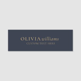 Etiqueta Para Nombres Profesional simple de la Marina de Oro minimalista