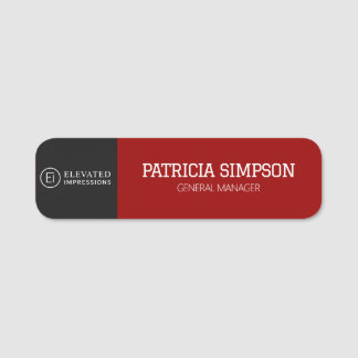 Etiqueta Para Nombres Professional Black Dark Red Luxury Logo Style