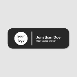 Etiqueta Para Nombres Professional Luxury Black Real Estate Agent
