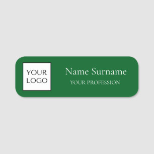 Etiqueta Para Nombres Promocional Logo Verde