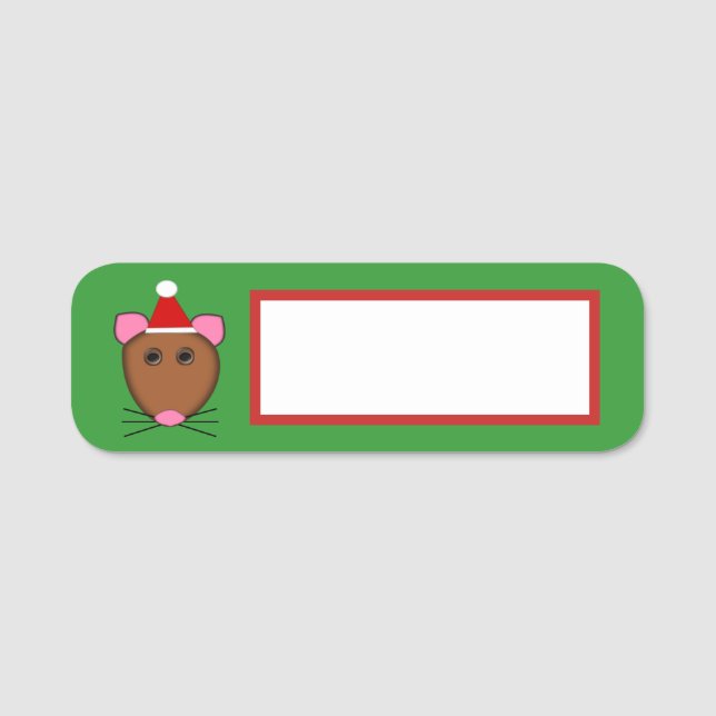 Etiqueta Para Nombres Ratón navideño (Anverso)