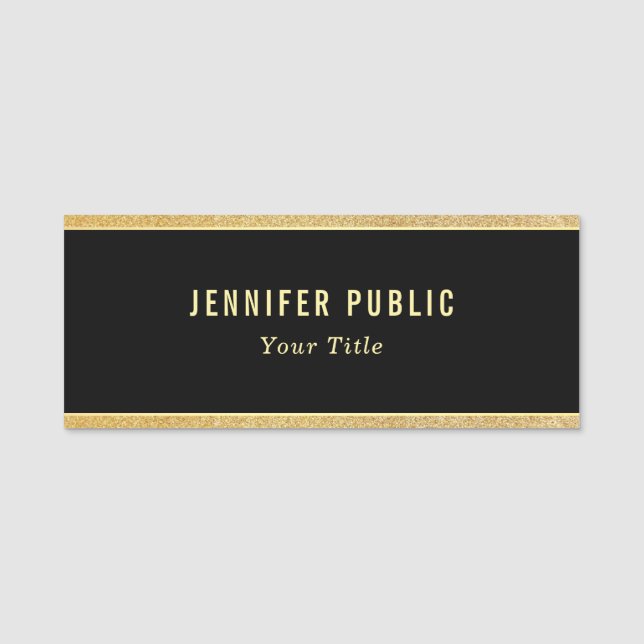 Etiqueta Para Nombres Rectángulo elegante de encargo del purpurina del (Anverso)
