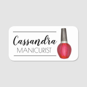 Etiqueta Para Nombres Red Nail Polaca Botella Belleza Manicurista Artist