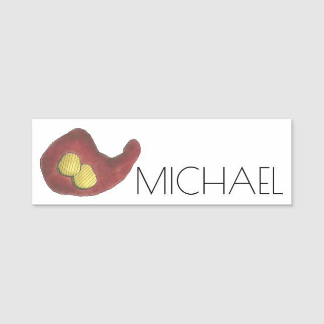 Etiqueta Para Nombres Restaurante de barbacoa Nashville Hot Chicken BBQ (Anverso)