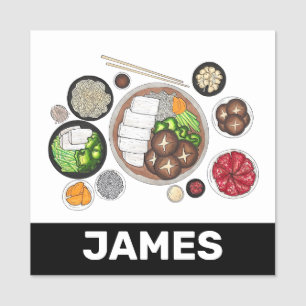 Etiqueta Para Nombres Restaurante de comida japonesa Shabu-Shabu