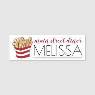Etiqueta Para Nombres Restaurante de comida rápida Fries franceses Diner