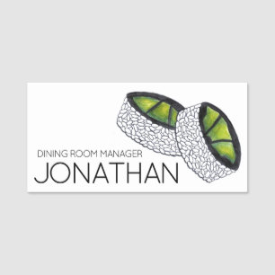 Etiqueta Para Nombres Restaurante japonés de comida aguacate Sushi Roll