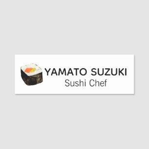 Etiqueta Para Nombres Restaurante japonés Sushi Chef Seafood