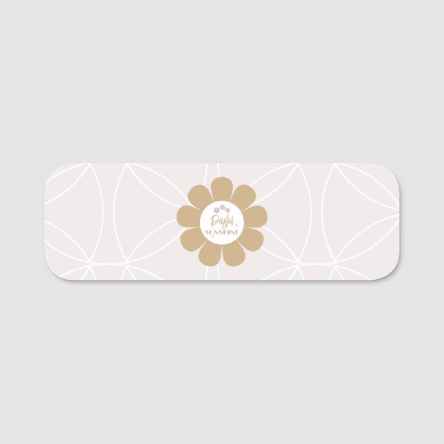 Etiqueta Para Nombres Retro Elegante Rubor Pink Business (Anverso)