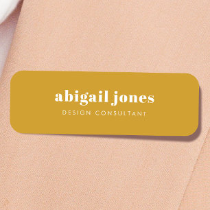 Etiqueta Para Nombres Retro Mustard Yellow Muted Earthy Minimalist