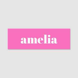 Etiqueta Para Nombres Rosa Caliente de Moda