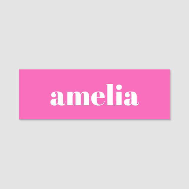 Etiqueta Para Nombres Rosa caliente de moda (Anverso)