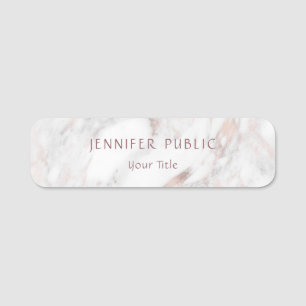 Etiqueta Para Nombres Rosa creativo Marble Elegant Template Professional