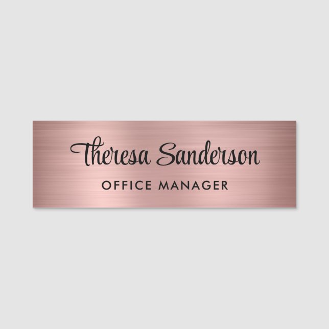 Etiqueta Para Nombres Rosa profesional de guión moderno oro (Anverso)