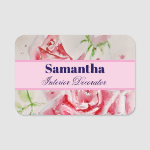 Etiqueta Para Nombres Rosa Roja Shabby Chic Rosas Acuarela Floral Rosa