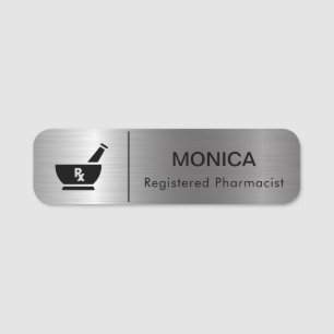 Etiqueta Para Nombres RX Pharmacy Logo Pharmacist Medical Care Name Tag