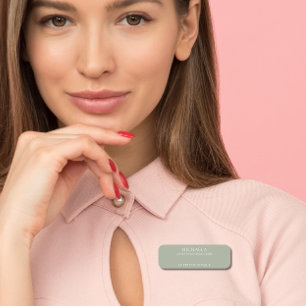 Etiqueta Para Nombres Sage Green Business