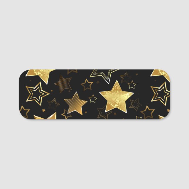 Etiqueta Para Nombres Seamless pattern with Golden Stars (Anverso)